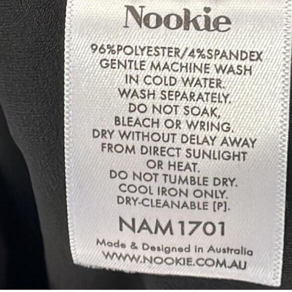 Nookie Manhattan Cutout Chest High Neck Bodycon Midi Dress in Black Sz M NEW - Picture 4 of 7